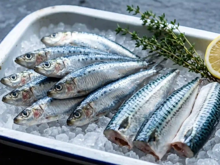 Sardines et filets de maquereau frais, sources alimentaires d'oméga-3 EPA et DHA